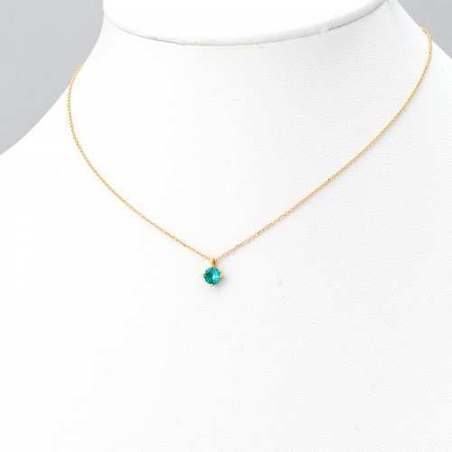 14Κ Χρυσό Κολιέ με Γαλάζιο Κρύσταλλο K370GKPB