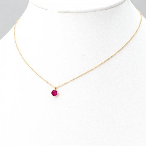 14Κ Χρυσό Κολιέ με Κόκκινο Κρύσταλλο K370GKRE
