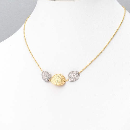 14K Χρυσό Δίχρωμο Κολιέ KI00043