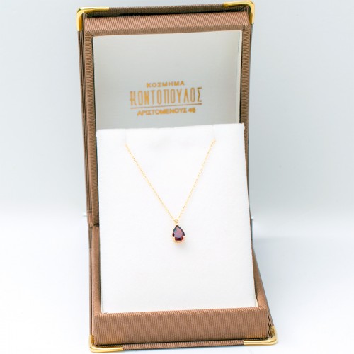 14K Χρυσό Κολιέ Με Γρανάδα Λίθο KL0986A-GR.G