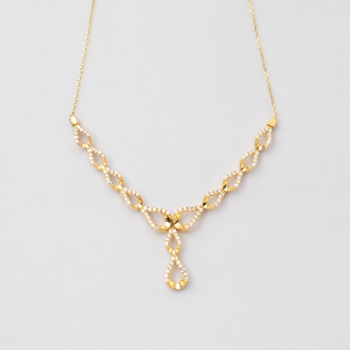 14K Χρυσό Κολιέ Με Ζιργκόν KL114VR1