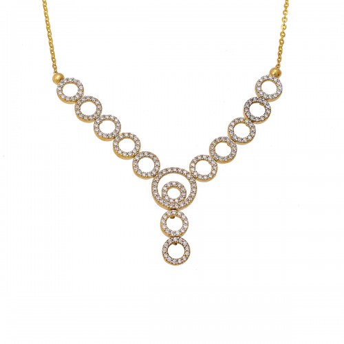 14K Χρυσό Κολιέ Με Ζιργκόν KL151F1