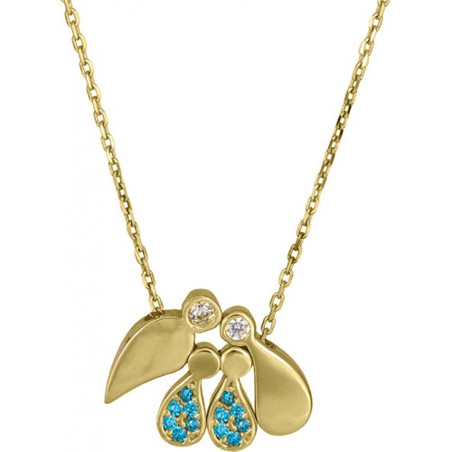 14Κ Χρυσό Κολιέ "Οικογένεια με Δύο Αγόρια" και Ζιργκόν KL158AL