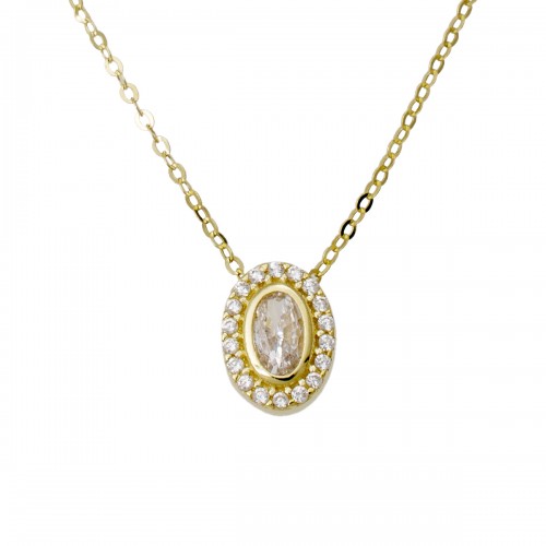 14K Χρυσό Κολιέ Με Ζιργκόν KL522VR