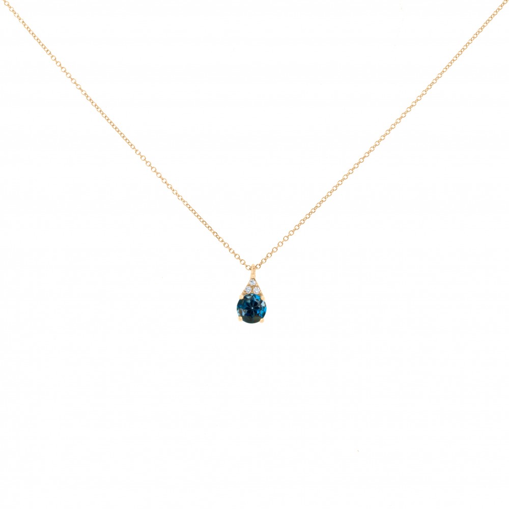 14K Χρυσό Κολιέ Με Διαμάντια και Blue London KL6352BL 14K Χρυσό Κολιέ Με Διαμάντια και Blue London KL6352BL