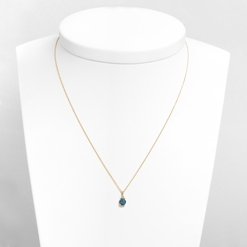 14K Χρυσό Κολιέ Με Διαμάντια και Blue London KL6352BL 14K Χρυσό Κολιέ Με Διαμάντια και Blue London KL6352BL
