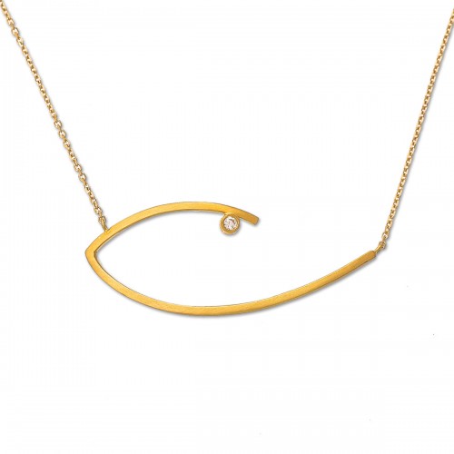 14Κ Χρυσό Κολιέ "Μάτι" με Ζιργκόν KL809KT1