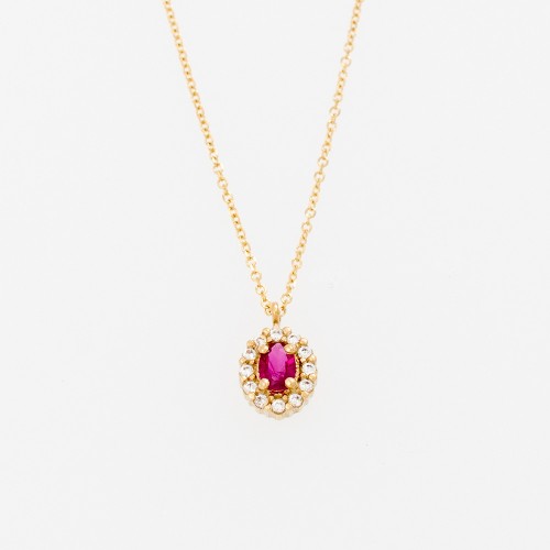 18K Χρυσό Κολιέ με Ρουμπίνι KLOAX1784