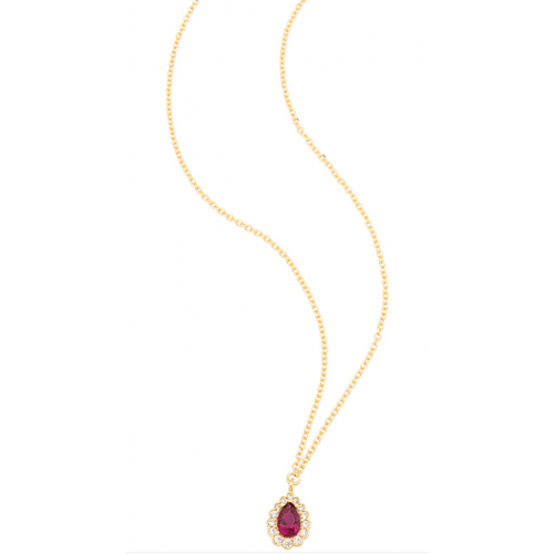 18K Χρυσό Κολιέ με Ρουμπίνι και Ζιργκόν KLSO863