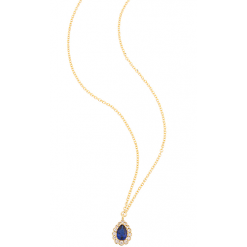 18K Χρυσό Κολιέ με Ζαφείρι και Ζιργκόν KLSO864