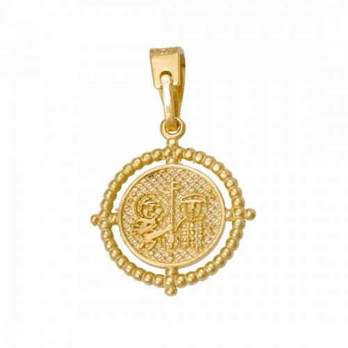 14K Χρυσό Κωνσταντινάτο Διπλής Όψεως KN155MS