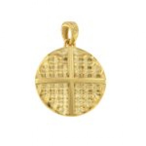 14K Χρυσό Κωνσταντινάτο Διπλής Όψεως με Ζιργκόν KN165VR