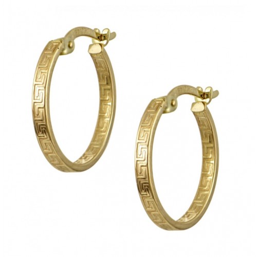 14K Χρυσά Σκουλαρίκια Κρίκοι με Μαιάνδρους KP2087
