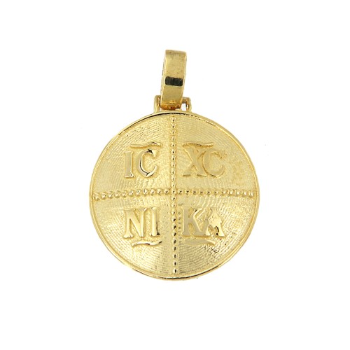 14K Χρυσό Μενταγιόν Ζώδιο και Κωνσταντινάτο "Δίδημοι" KNZ20GEM