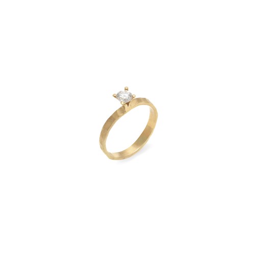 18K Μονόπετρο Δαxτυλίδι Αρραβώνων με Οικολογικό Διαμάντι LAB85716