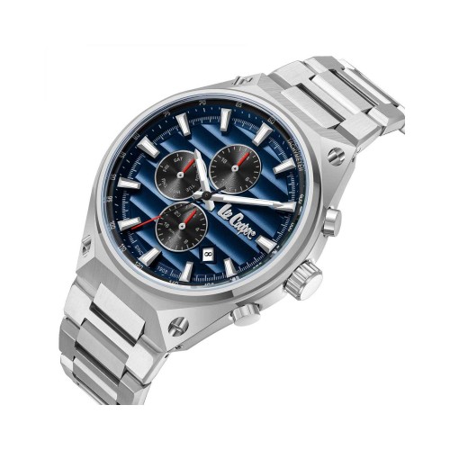LEE COOPER Dual Time με Ασημί Μπρασελέ από Super-Metal LC08026.390