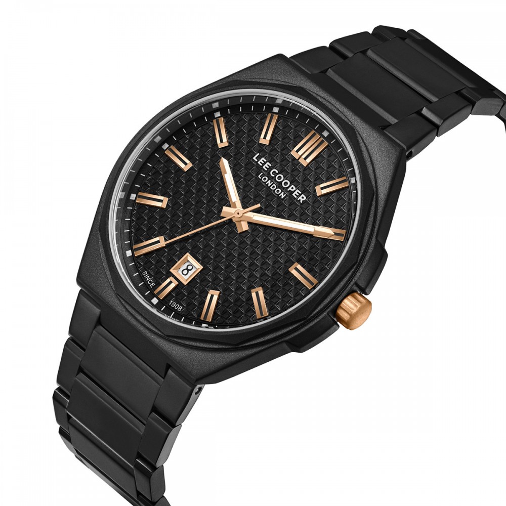 LEE COOPER με Μαύρο Μπρασελέ από Super-Metal LC08031.650 LEE COOPER με Μαύρο Μπρασελέ από Super-Metal LC08031.650