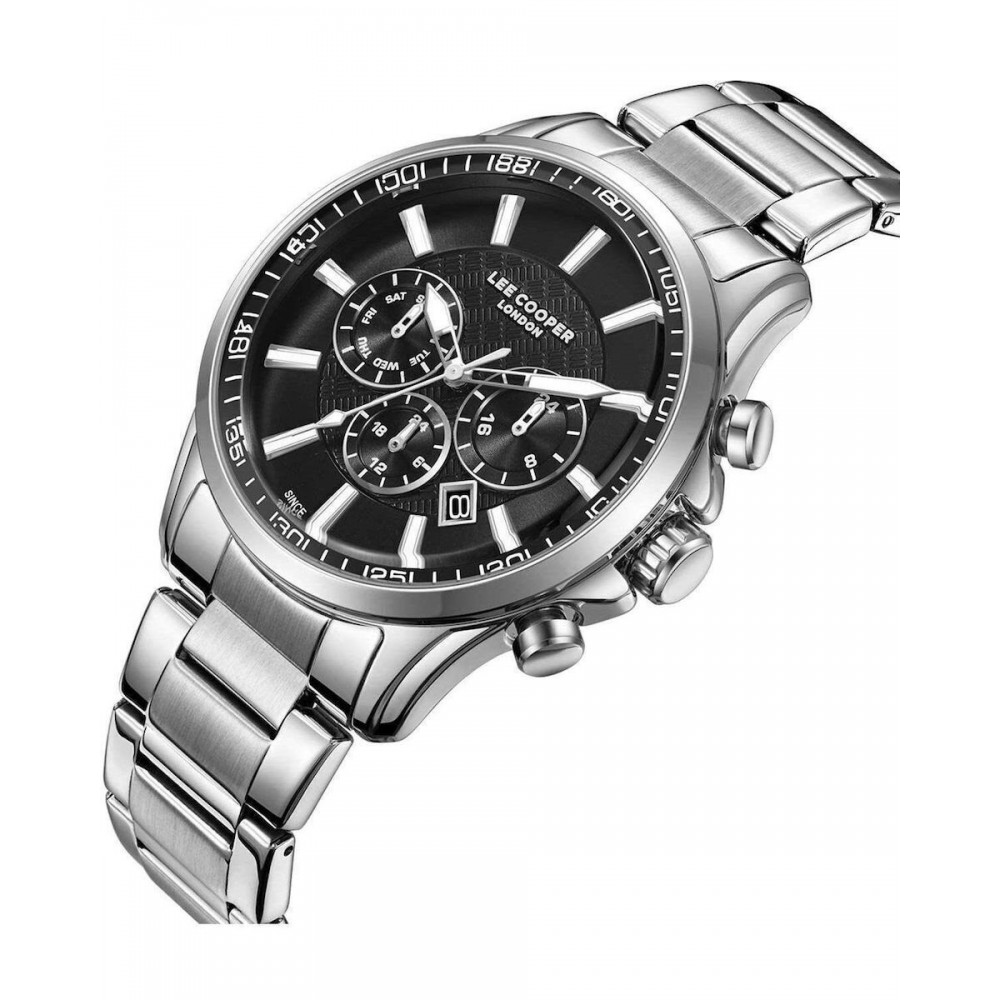 LEE COOPER Dual-Time Με Ασημί Μπρασελέ από Super-Metal LC08149.350