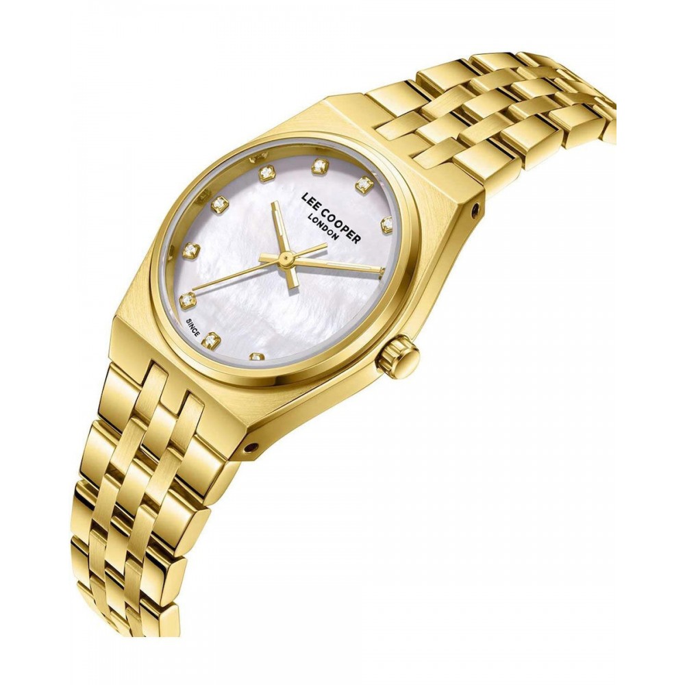 LEE COOPER Crystals με Χρυσό Μπρασελέ από Super-Metal LC08204.120 LEE COOPER Crystals με Χρυσό Μπρασελέ από Super-Metal LC08204.120