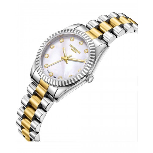 LEE COOPER Crystals με Μπρασελέ Δύο Τόνων από Super-Metal και Ζιργκόν LC08212.220