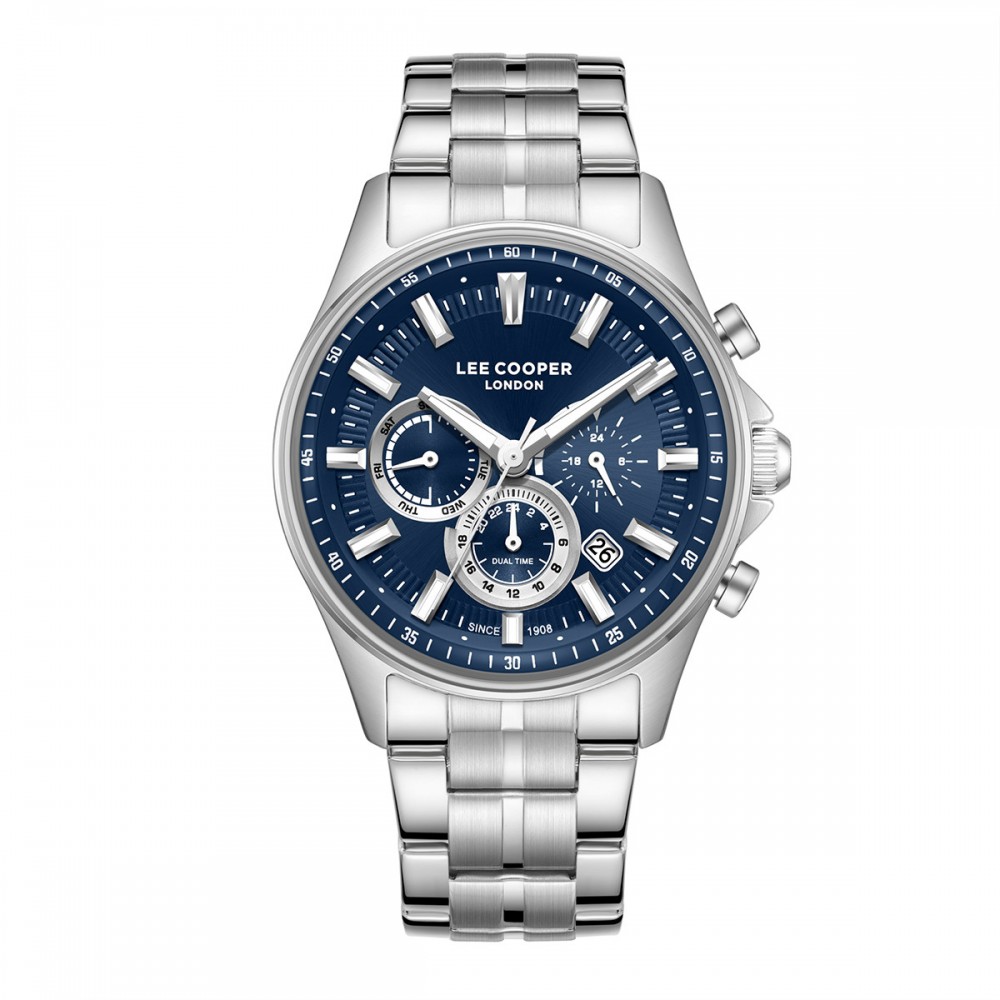 LEE COOPER Dual-Time Με Ασημί Μπρασελέ από Super-Metal LC08213.390