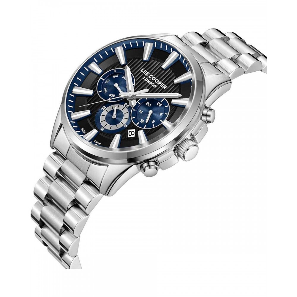 LEE COOPER Dual Time με Ασημί Μεταλλικό Μπρασελέ από Super-Metal LC08216.390 LEE COOPER Dual Time με Ασημί Μεταλλικό Μπρασελέ από Super-Metal LC08216.390