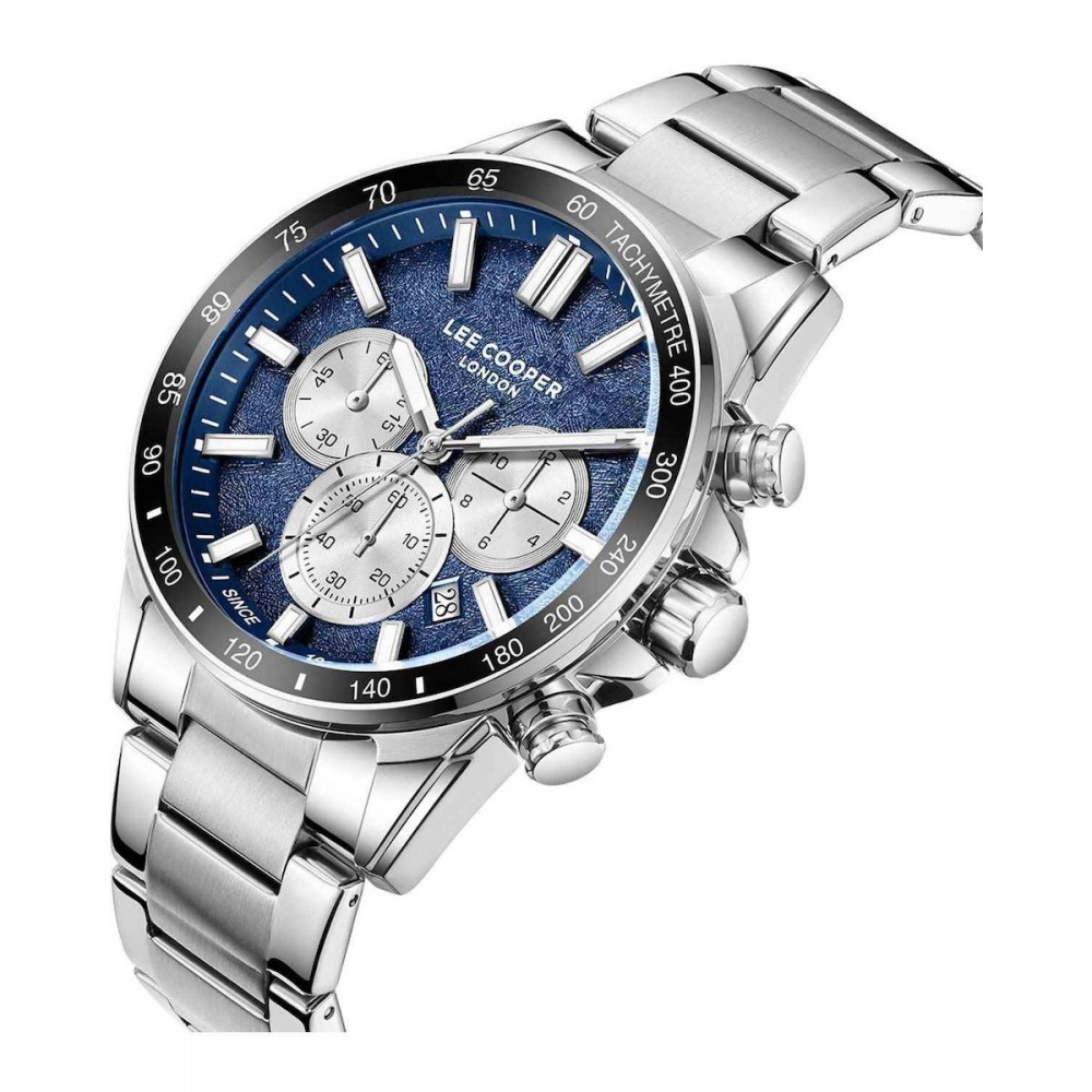 LEE COOPER Χρονογράφος με Ασημί Μπρασελέ από Super-Metal LC08240.390 LEE COOPER Χρονογράφος με Ασημί Μπρασελέ από Super-Metal LC08240.390