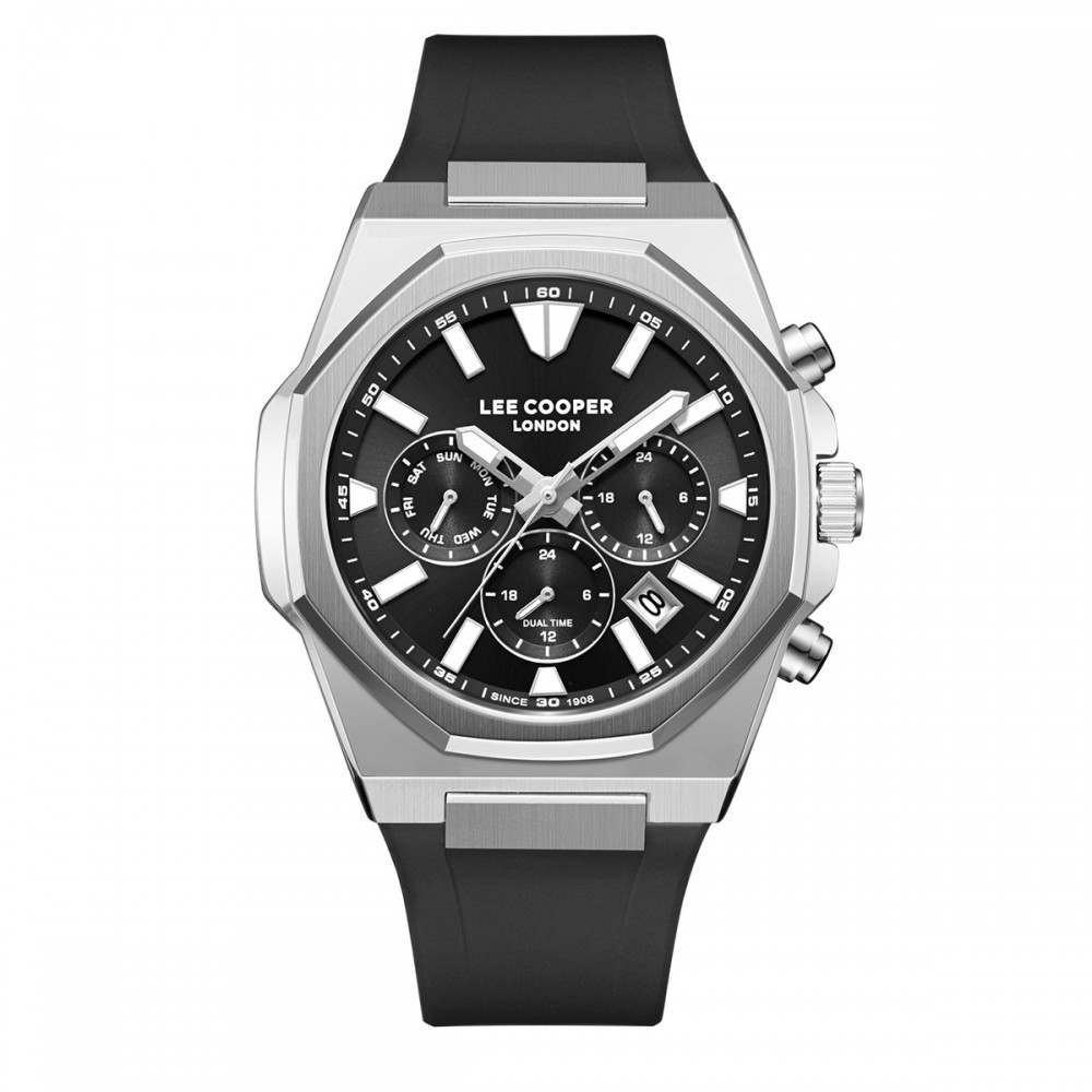 LEE COOPER Multifunction με Μαύρο Λουράκι Σιλικόνης LC08313.351