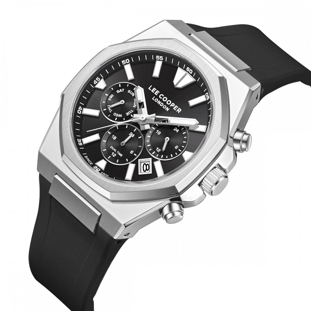LEE COOPER Multifunction με Μαύρο Λουράκι Σιλικόνης LC08313.351