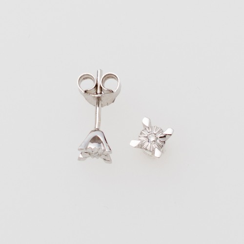 18Κ Λευκόχρυσα Σκουλαρίκια με Διαμάντι LE138