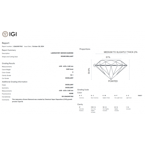 18K Μονόπετρο Δαxτυλίδι Αρραβώνων με Οικολογικό Lab-Grown Διαμάντι 0.80ct LG401962