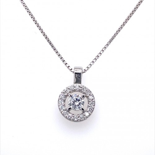 18K Λευκόχρυσο Κολιέ με Διαμάντι LP188