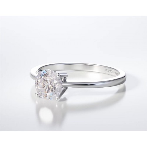 18K Λευκόχρυσο Μονόπετρο Δαxτυλίδι Αρραβώνων με Διαμάντι LR336