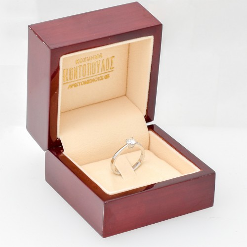 18K Λευκόχρυσο Μονόπετρο Δαxτυλίδι Αρραβώνων με Διαμάντι LR336