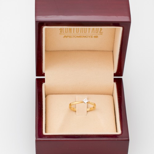 18K Μονόπετρο Δαxτυλίδι Αρραβώνων με Διαμάντι LR359