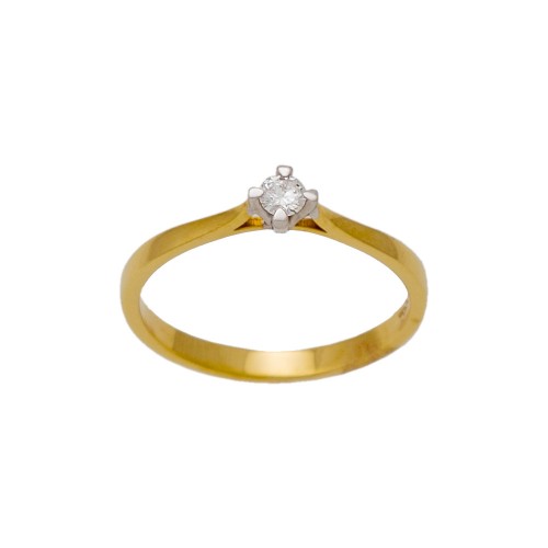 18K Μονόπετρο Δαxτυλίδι Αρραβώνων με Διαμάντι LR359