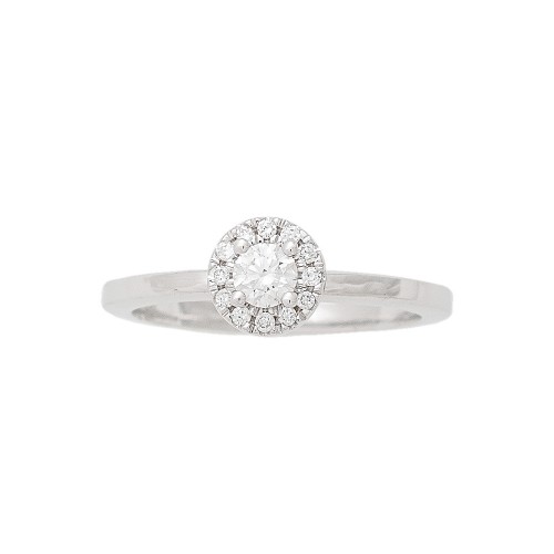 18K Λευκόχρυσο Μονόπετρο Δαxτυλίδι Αρραβώνων με Διαμάντι LR363