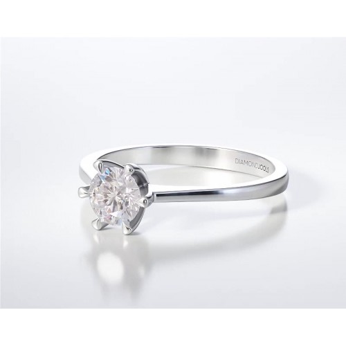18K Λευκόχρυσο Μονόπετρο Δαxτυλίδι Αρραβώνων με Διαμάντι LR370