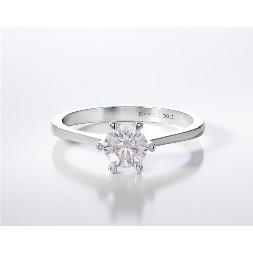 18K Λευκόχρυσο Μονόπετρο Δαxτυλίδι Αρραβώνων με Διαμάντι LR370