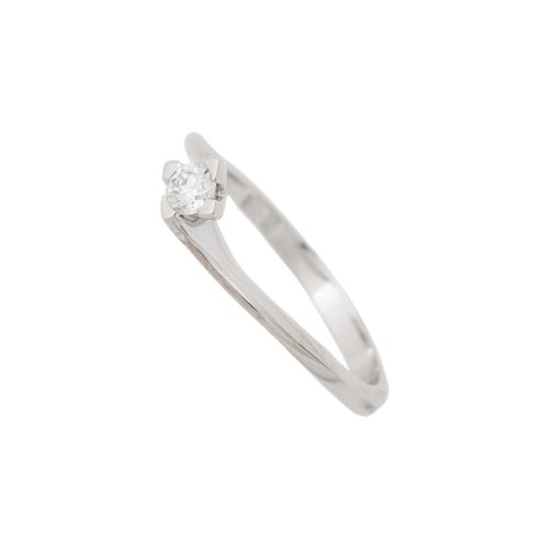 18K Λευκόχρυσο Μονόπετρο Δαxτυλίδι Αρραβώνων με Διαμάντι LR384