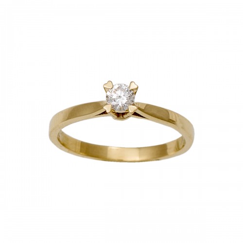 18K Μονόπετρο Δαxτυλίδι Αρραβώνων με Διαμάντι LR402G