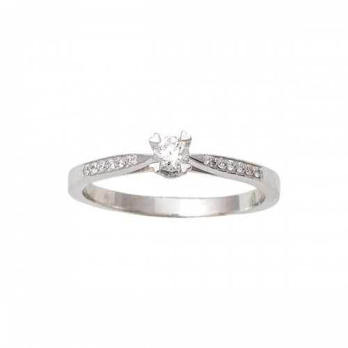 18K Μονόπετρο Δαxτυλίδι Αρραβώνων με Διαμάντι LR403