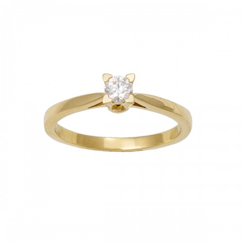 18K Μονόπετρο Δαxτυλίδι Αρραβώνων με Διαμάντι LR461