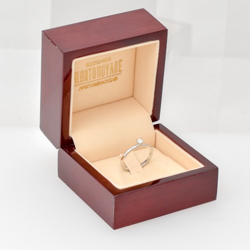 18K Λευκόχρυσο Μονόπετρο Δαxτυλίδι Αρραβώνων με Διαμάντι LR480