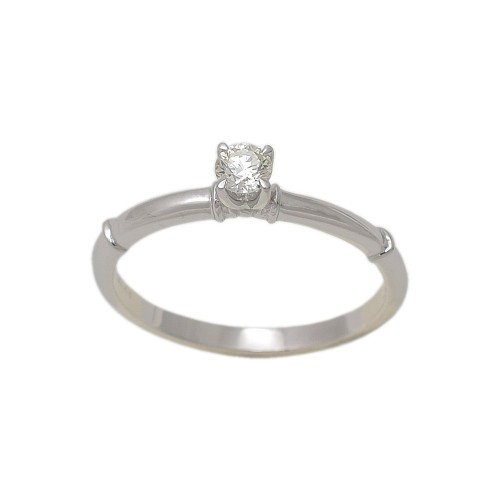 18K Λευκόχρυσο Μονόπετρο Δαxτυλίδι Αρραβώνων με Διαμάντι LR480