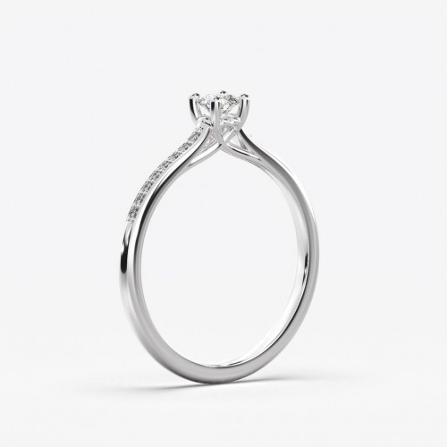 18K Λευκόχρυσο Μονόπετρο Δαxτυλίδι Αρραβώνων με Διαμάντι LR502