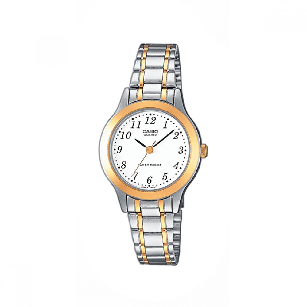 CASIO Collection με Μπρασελέ από Ανοξείδωτο Ατσάλι Δύο Τόνων LTP-1263PG-7BEG CASIO Collection με Μπρασελέ από Ανοξείδωτο Ατσάλι Δύο Τόνων LTP-1263PG-7BEG