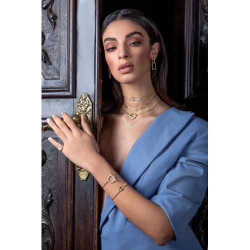 LAURA P. Κολιέ Vintage 925 Ασήμι Επιχρυσωμένο με Ζιργκόν CL0060GB