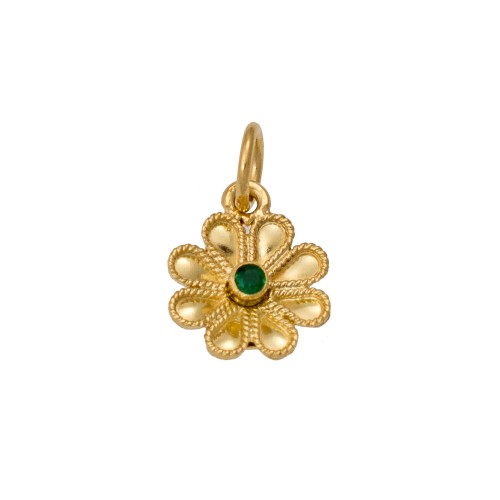 18Κ Χρυσό Χειροποίητο Μενταγιόν Με Σμαράγδι M1008EM002