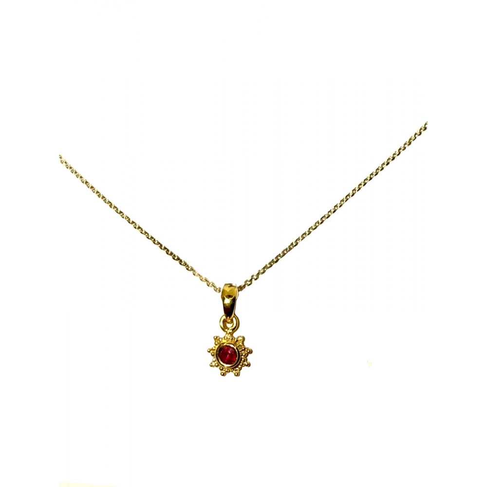 18Κ Χρυσό Χειροποίητο Μενταγιόν Με Ρουμπίνι M1016RB013